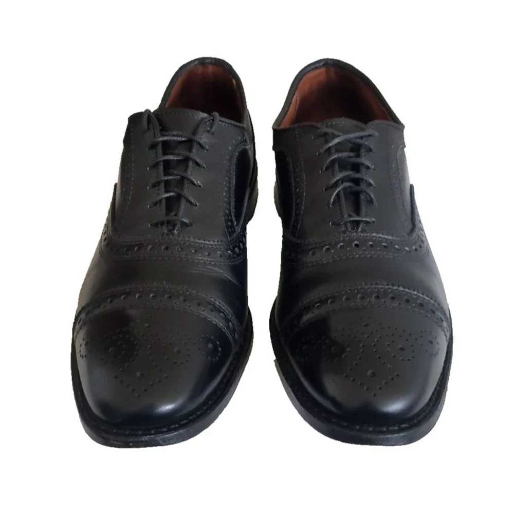 Allen Edmonds Strand Men's Size 10.5 B Black Leather Brogue Oxford Dress Shoes